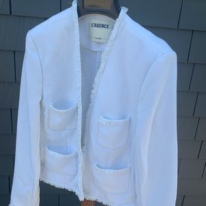L'agence White Fringed Jacket